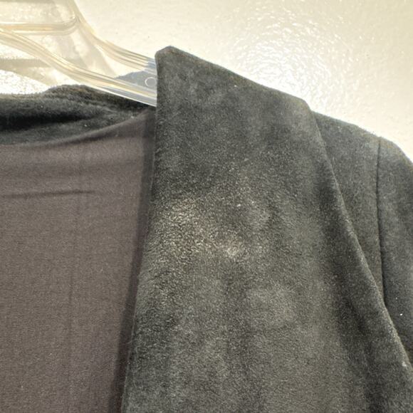 Free People Black Suede Leather Jacket Studs Women’s Size XS Flared Sleeves READ - Picture 10 of 16